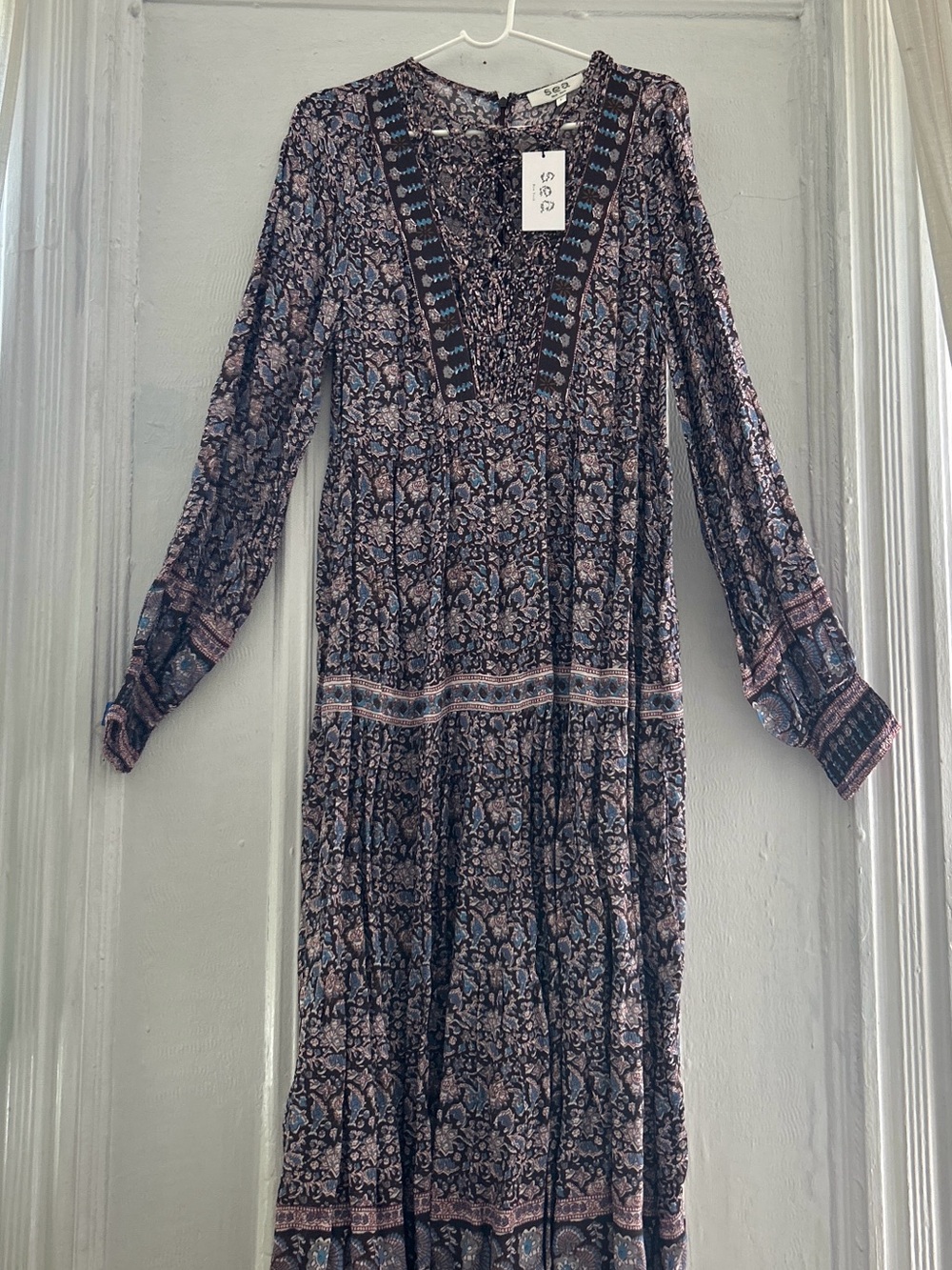 Sea New York Amaki Border Print Dress in Lilac - NWT